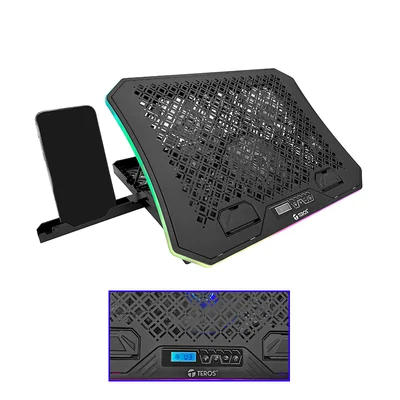 Foto 6 de Cooler TEROS TE-7130N, compatible con notebooks de hasta 15.6", 3 fan de 11 cm