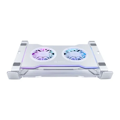 Foto 2 de Cooler para notebook TEROS TE-7135N, soporta tablets y notebooks de 9" hasta 16", plateado