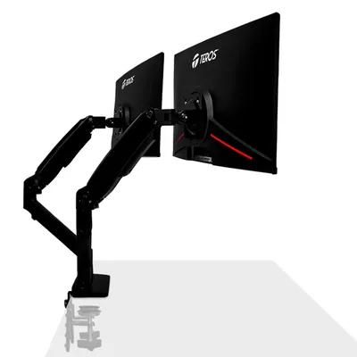 Foto 3 de Soporte de escritorio para monitor TEROS TE-7114, 22" a 32", hasta 16KG por brazo
