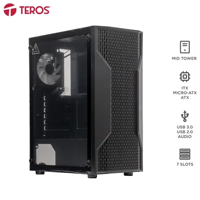 Foto 14 de Case sin fuente gamer TEROS TE-1332G, Mid Tower, ITX/MICRO-ATX/ATX, USB-A, Audio