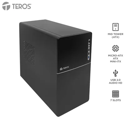 Foto 8 de Case con fuente TEROS TE-1038S, Full, E-ATX / ATX / MICRO-ATX / ITX, USB, Audio, 250W