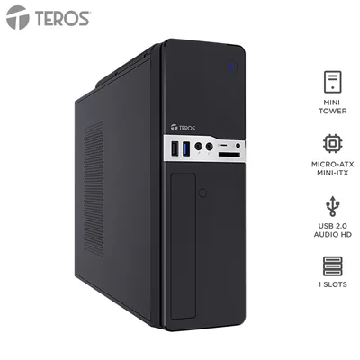 Case con fuente TEROS TE-1032S, Slim, MICRO-ATX / MINI-ITX, USB, Audio, 250W