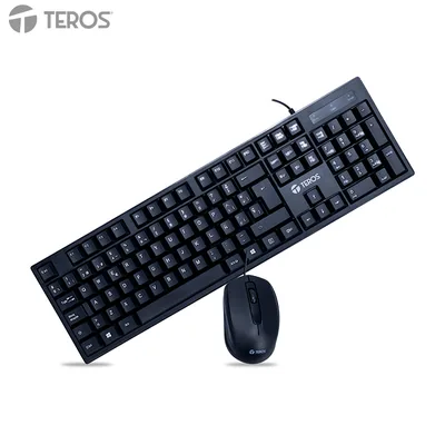 Combo Kit alámbrico teclado y mouse TEROS TE-5015S, USB