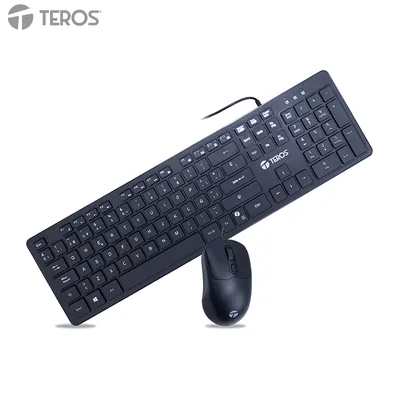 Foto 5 de Combo Kit alámbrico teclado y mouse TEROS TE-5019S, USB, Tecla Copilot en el teclado