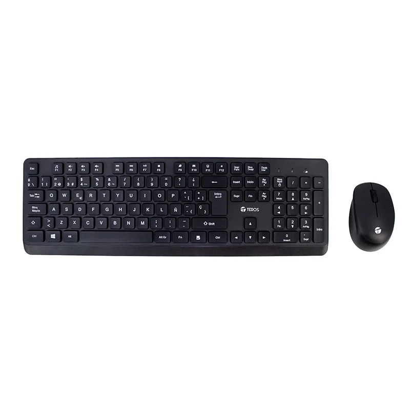 Combo Kit inalámbrico teclado y mouse TEROS TE-5011CS, 2.4GHz, Receptor USB