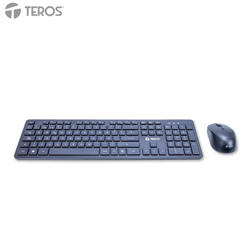 Combo Kit inalámbrico teclado y mouse TEROS TE-5013S, 2.4GHz, Receptor USB