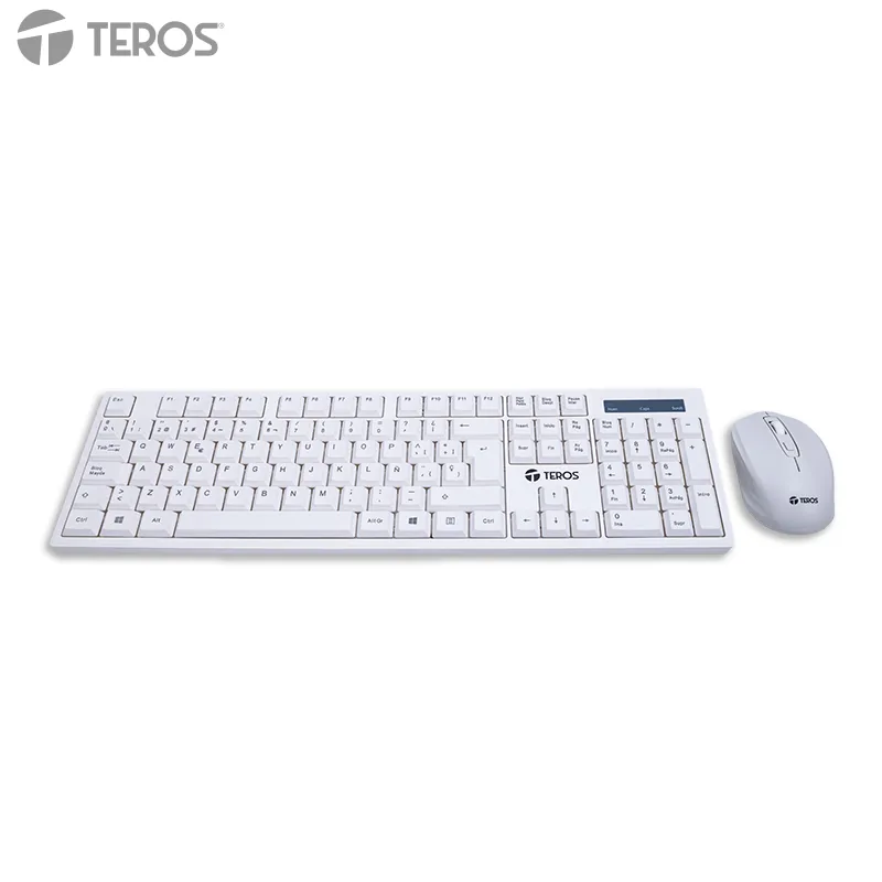 Combo Kit inalámbrico teclado y mouse TEROS TE-5016S, 2.4GHz, Receptor USB