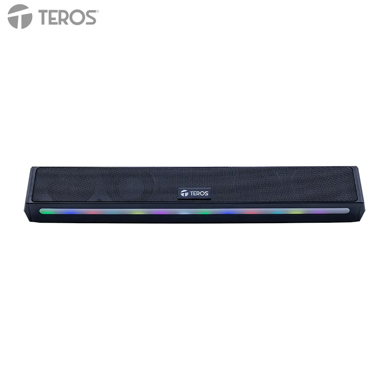 Barra de sonido portátil TEROS Vibe TE-VIB6054BLK, BT 6.0, 20W, USB, Luces RGB