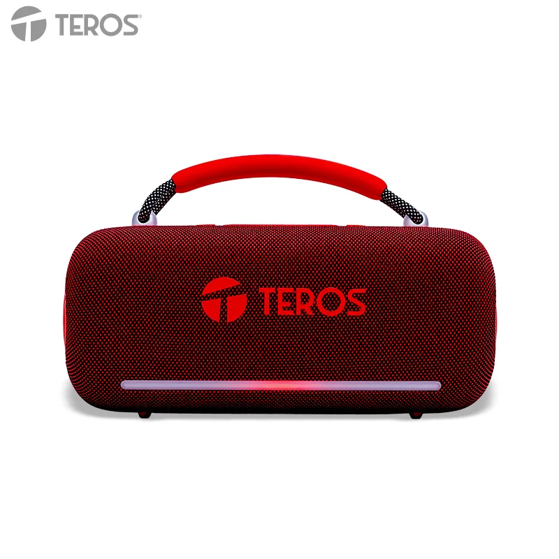 Parlante Inalámbrico Teros Vibe VB-6049R, 60W, BT 5.3, 4000 MAH, USB, Luces LED, Rojo